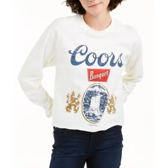 🎁 True Vintage Coors Graphic-Print Cotton T-Shirt - Picture 1 of 7